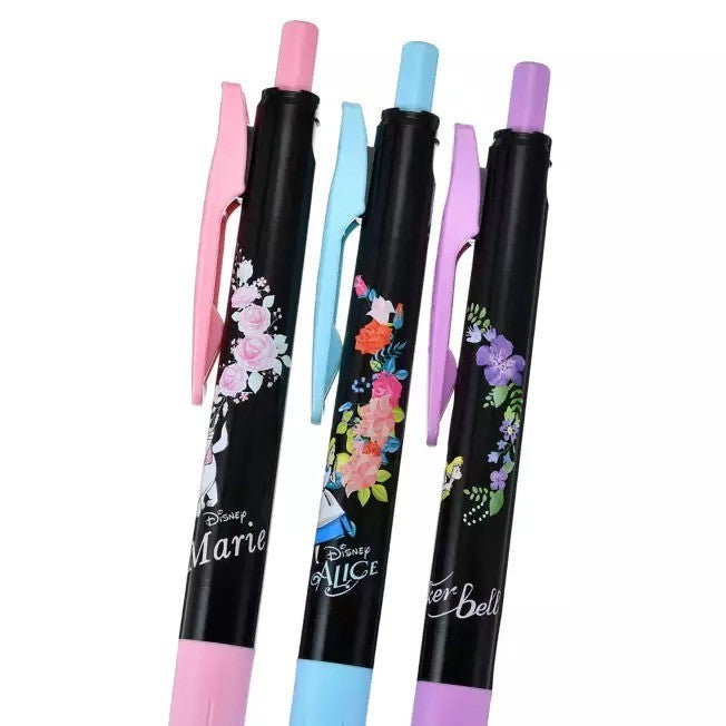 Sarasa Clip 0.5 Gel Ballpoint Pen Set Flower Classic Marie Aristocats, Alice, Tinker Bell