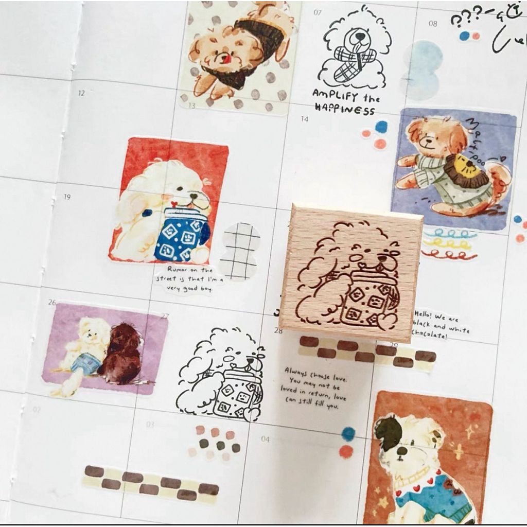 Scrambled Puppy Cute Rubber Stamp for Decoration