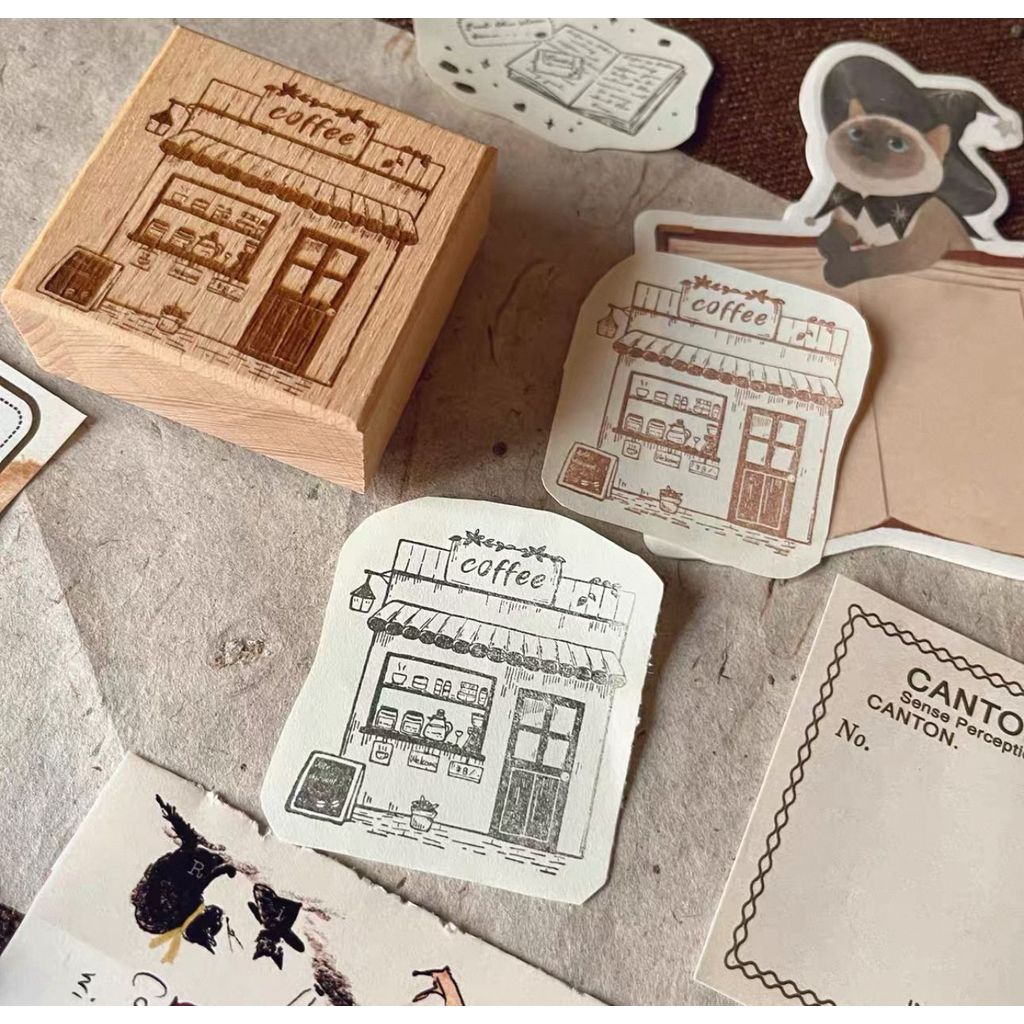 A Vintage Style Coffee Rubber Stamp