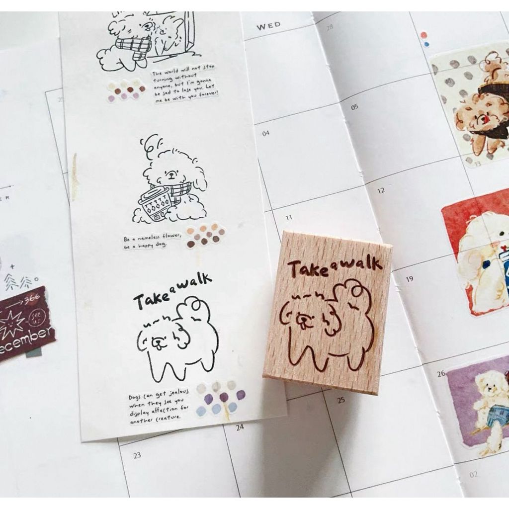 Scrambled Puppy Cute Rubber Stamp for Decoration