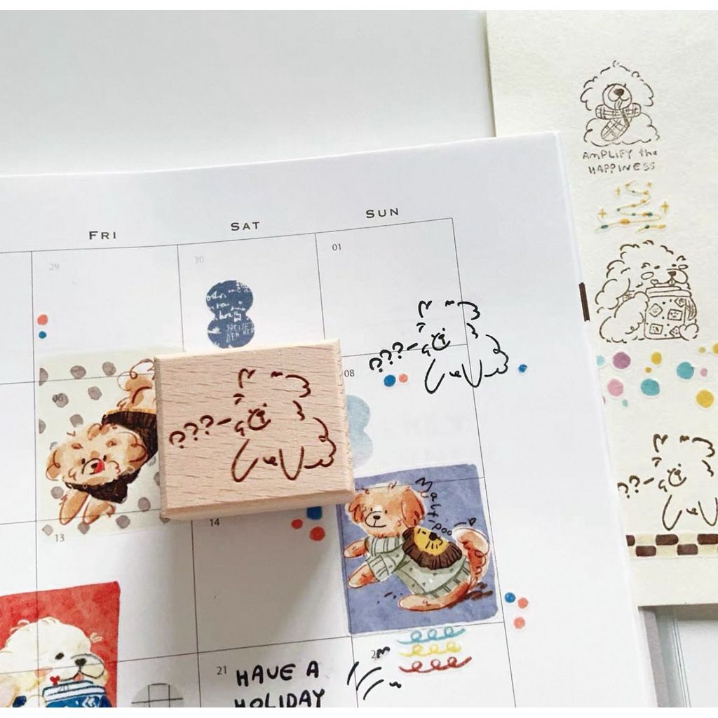 Scrambled Puppy Cute Rubber Stamp for Decoration