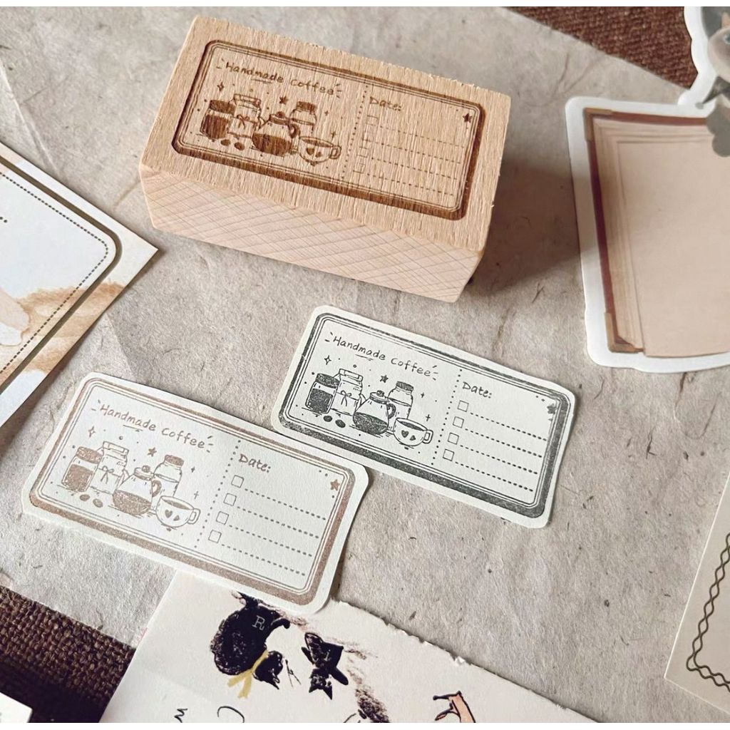 A Vintage Style Coffee Rubber Stamp