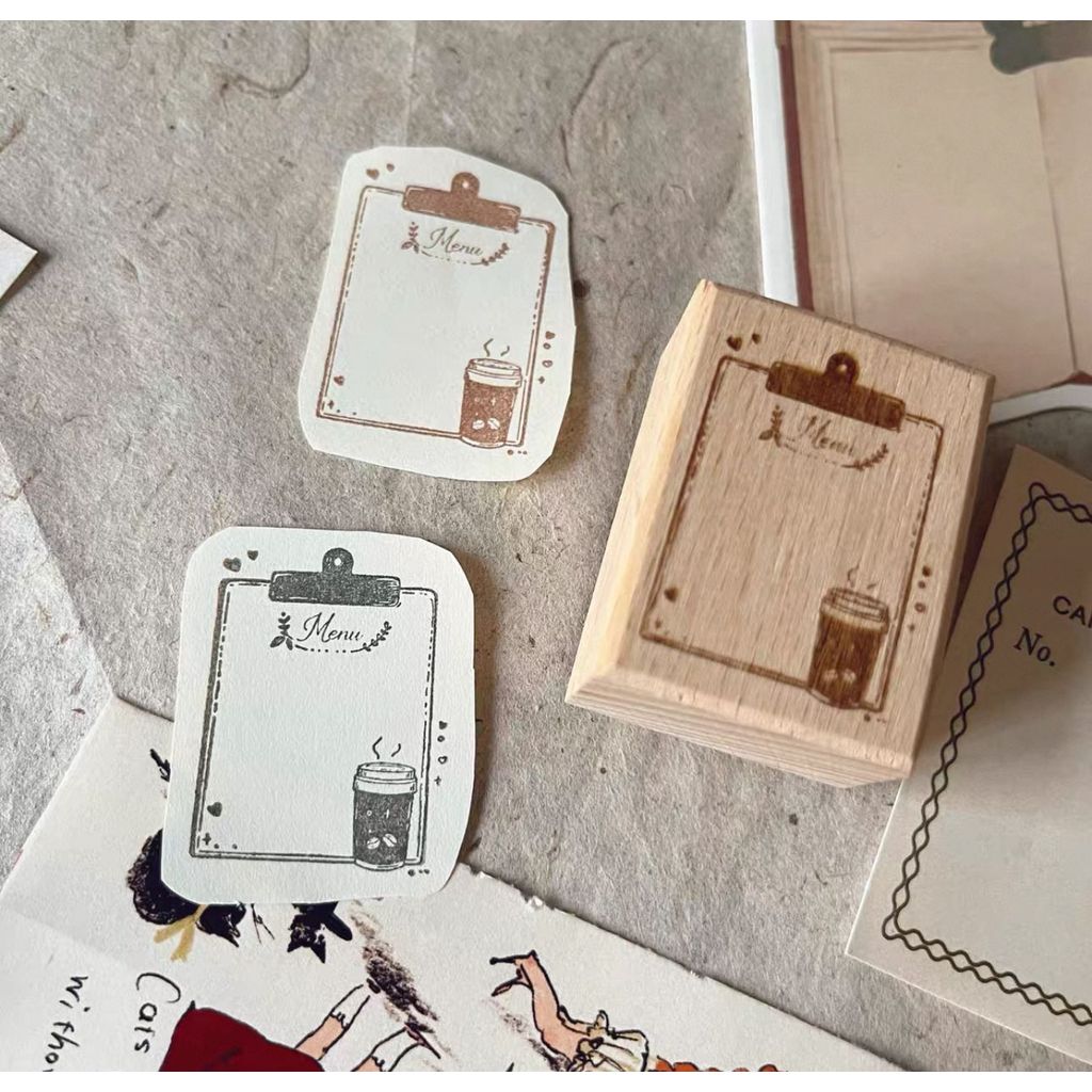 A Vintage Style Coffee Rubber Stamp