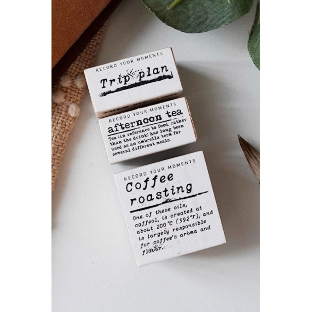 Zuly Record Your Moments Vintage Rubber Stamp Words