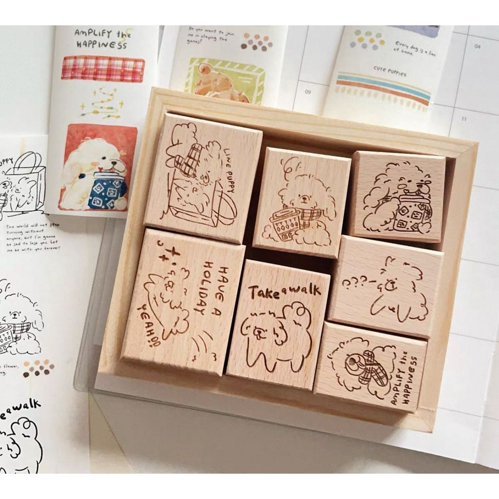 Scrambled Puppy Cute Rubber Stamp for Decoration