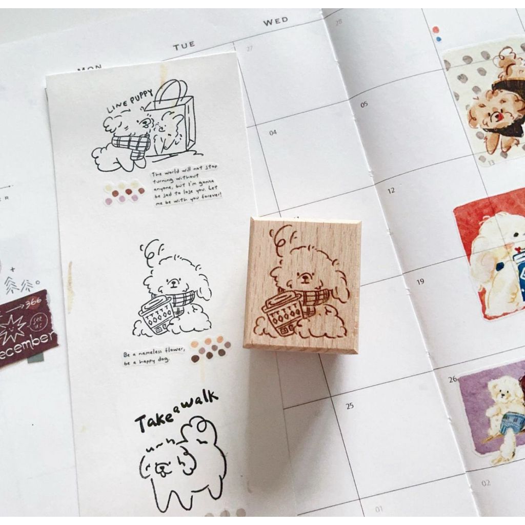 Scrambled Puppy Cute Rubber Stamp for Decoration