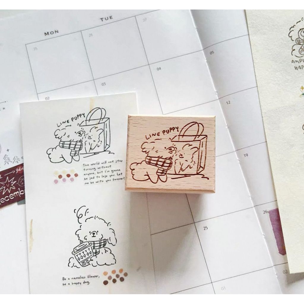 Scrambled Puppy Cute Rubber Stamp for Decoration