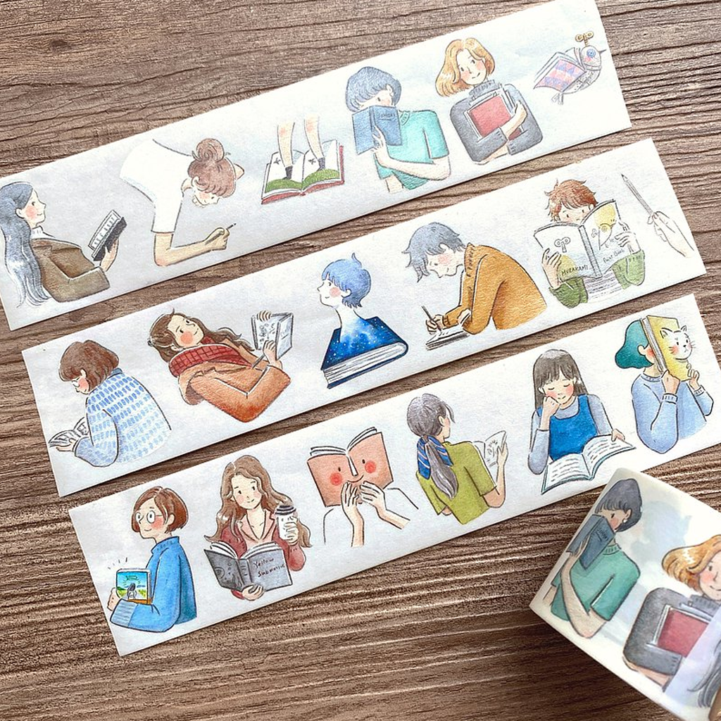 WASHI SAMPLER - Point Chen Masking Tape - Reading Girls - 100cm
