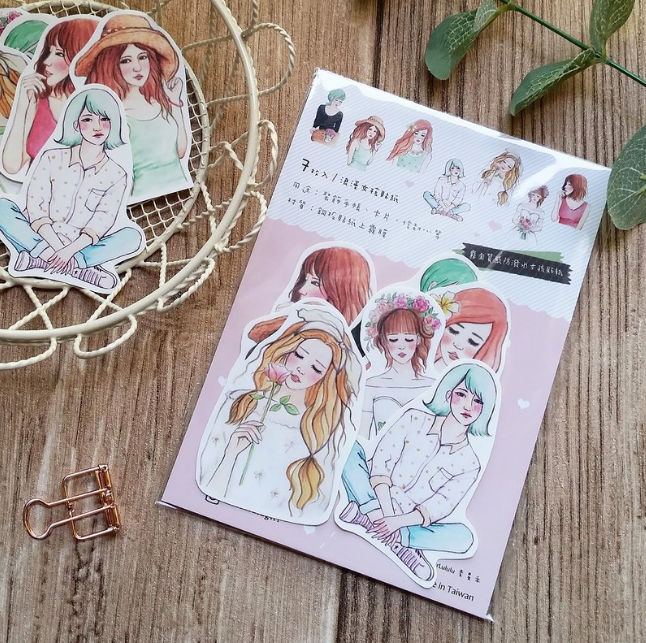 Starlululu Romantic Girl Flake Sticker