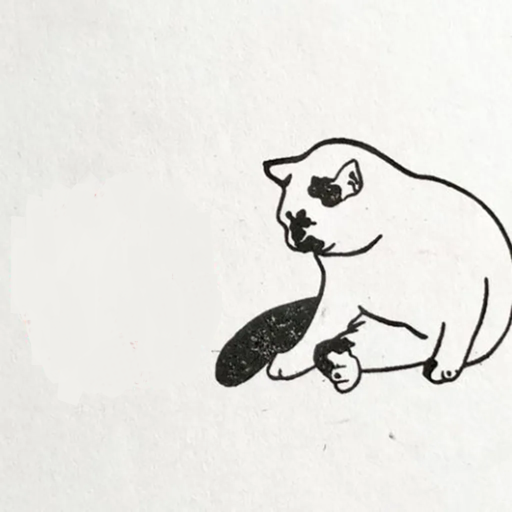 Rubber Stamp - Cat Sitting Down