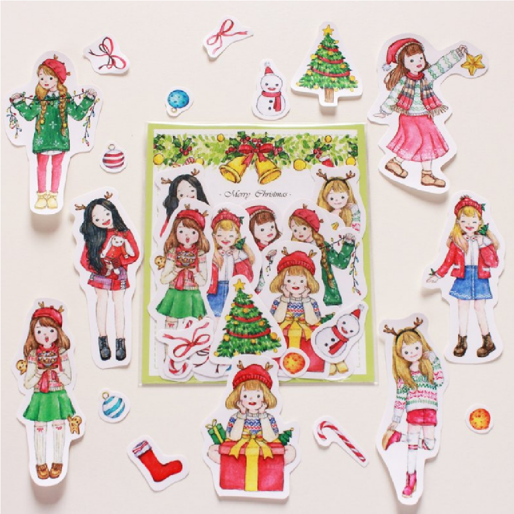 Yuyu Dream Flake Sticker - Winter Christmas Girl