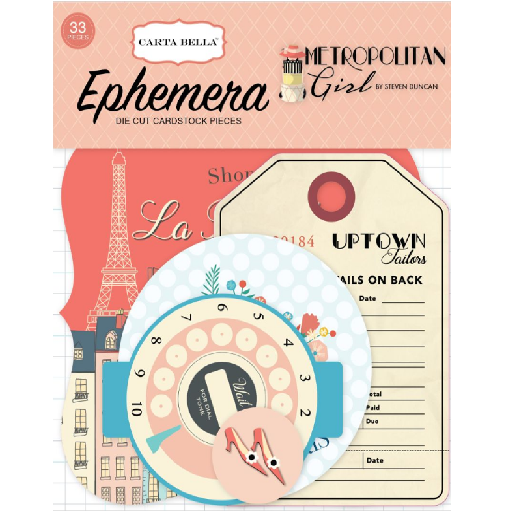 Carta Bella Metropolitan Girl Ephemera Die Cut Cardstock