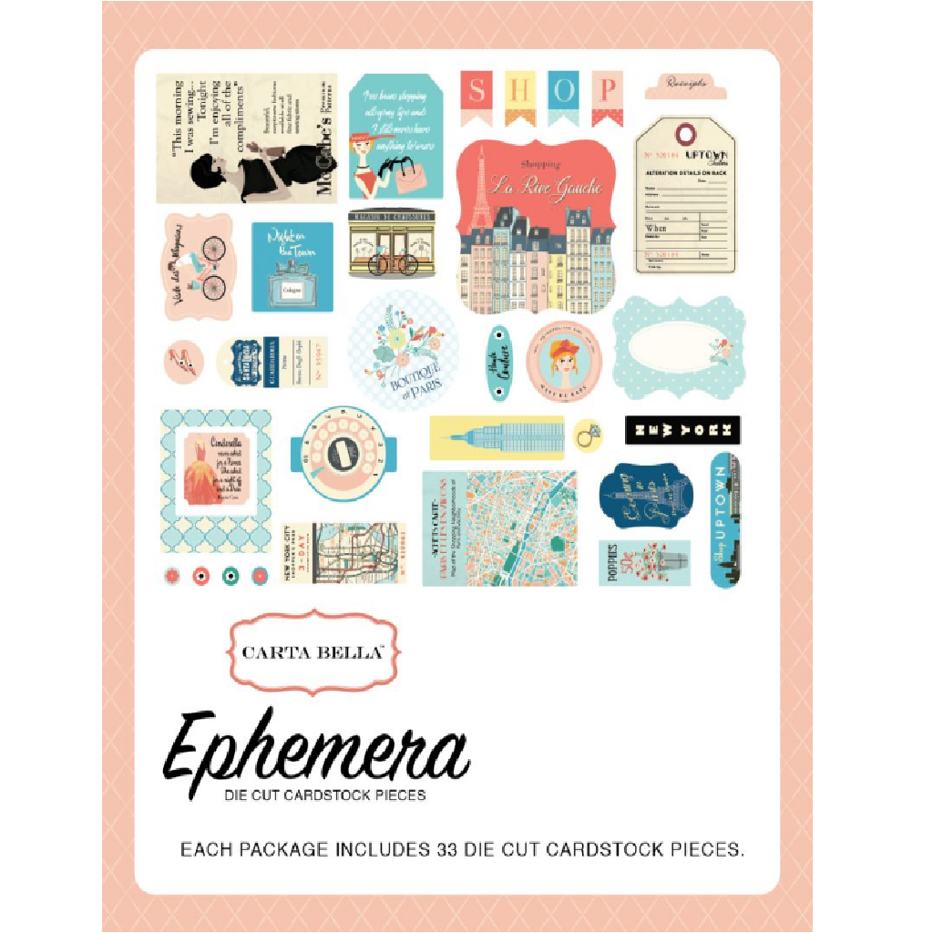 Carta Bella Metropolitan Girl Ephemera Die Cut Cardstock