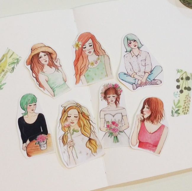 Starlululu Romantic Girl Flake Sticker