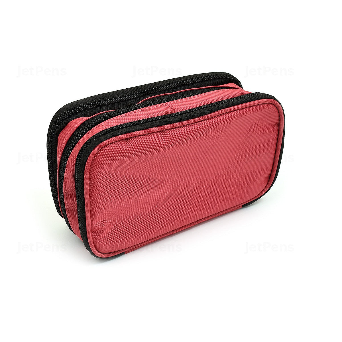 Lihit Lab Book Style Pen Case - Triple Zipper - Coral (Red)