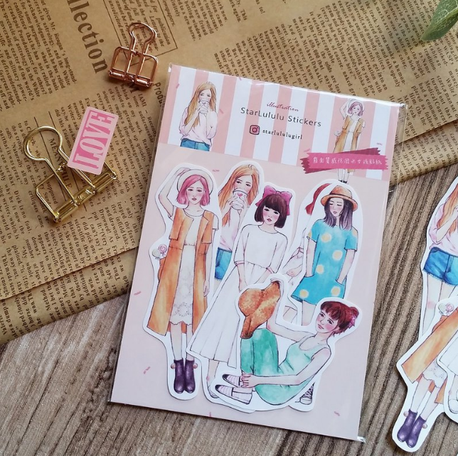 Starlululu Sweetheart Girl Flake Sticker