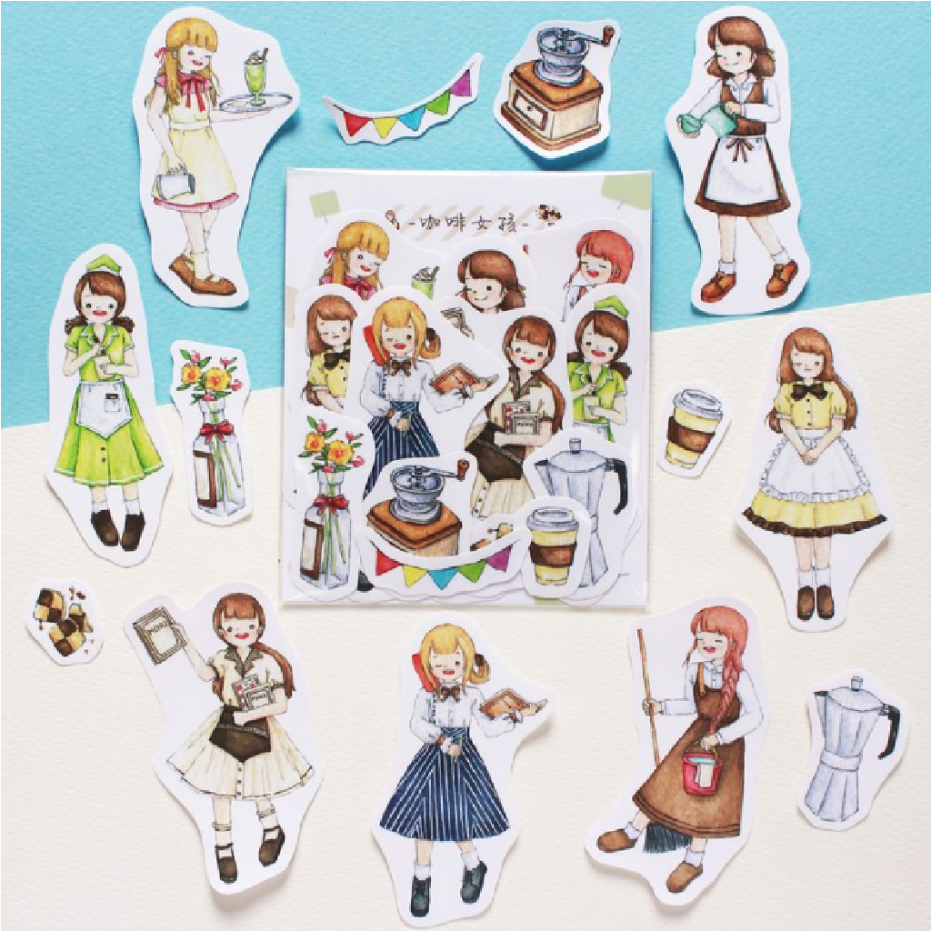 Yuyu Dream Flake Sticker - Coffee Girl