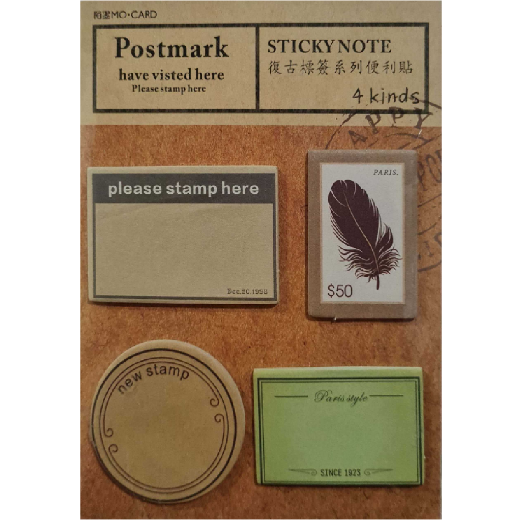 Mo Card Sticky Note Vintage