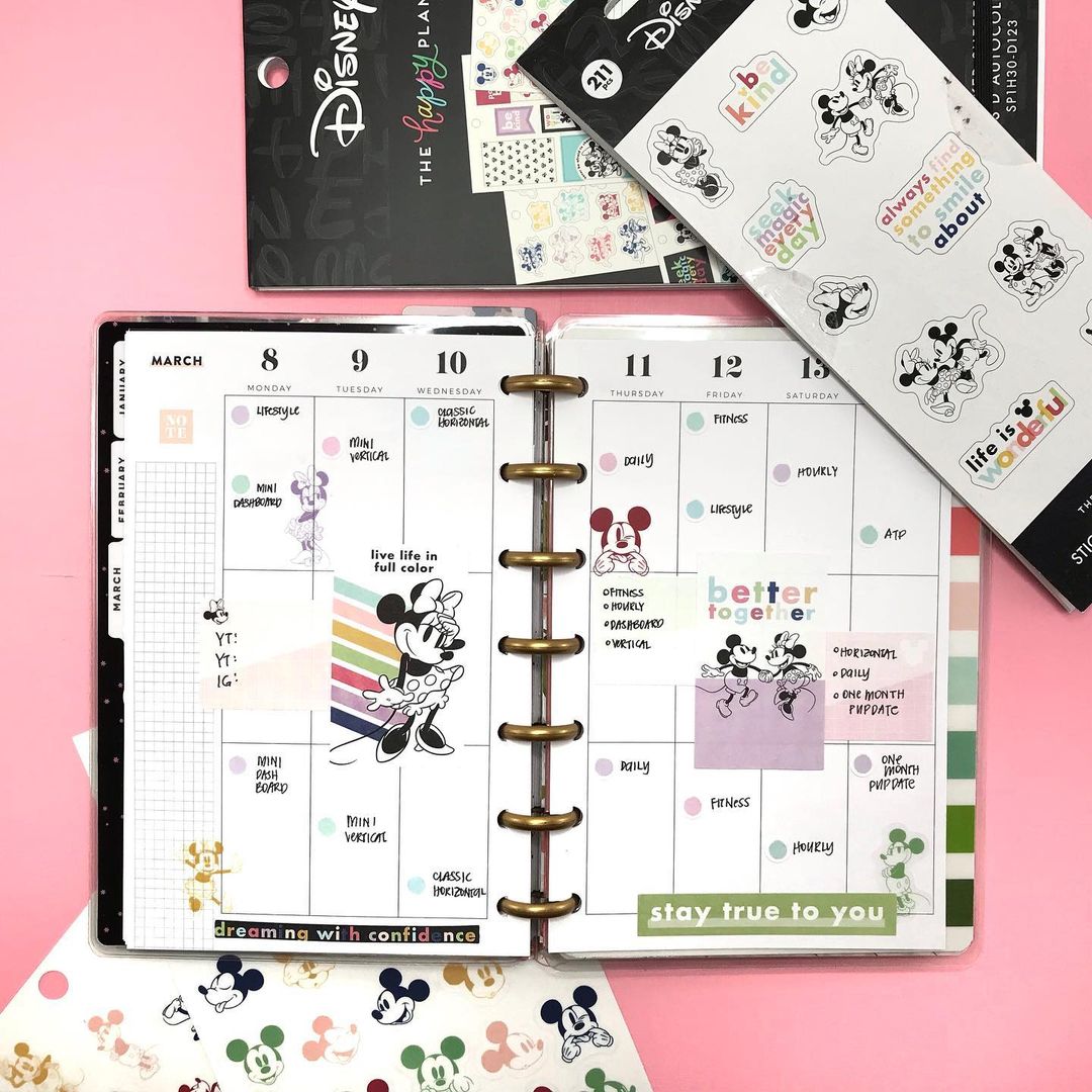 The Happy Planner Mickey Mouse &amp; Minnie Mouse Petite Sticker Sheets