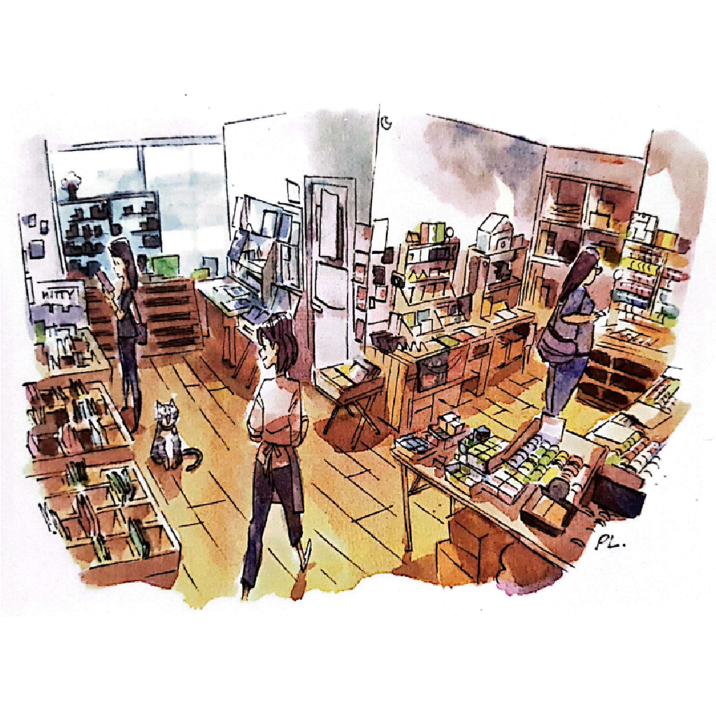 Store And Kitty - Postcard