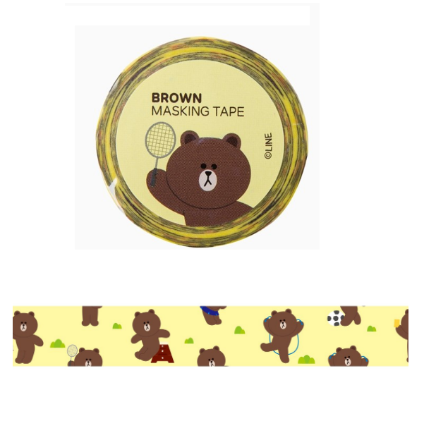 Line Friends Masking Tape - Brown