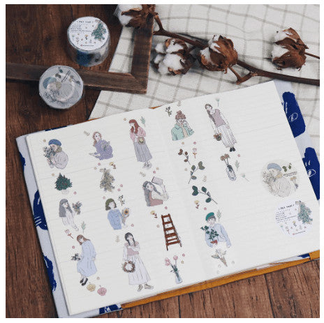 WASHI SAMPLER BonBon Sticker Masking Tape Girl Flower Holic