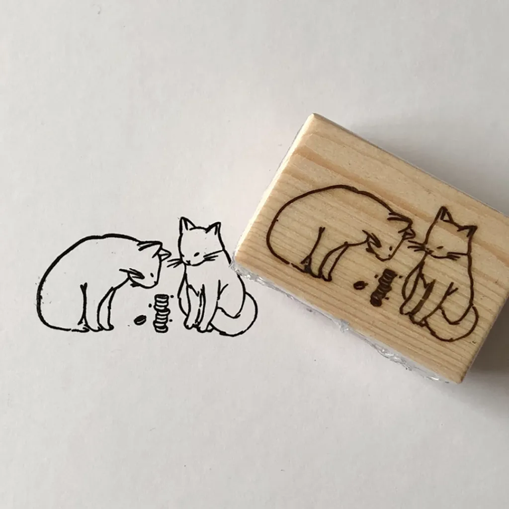 Rubber Stamp - Cats & Washi Stack