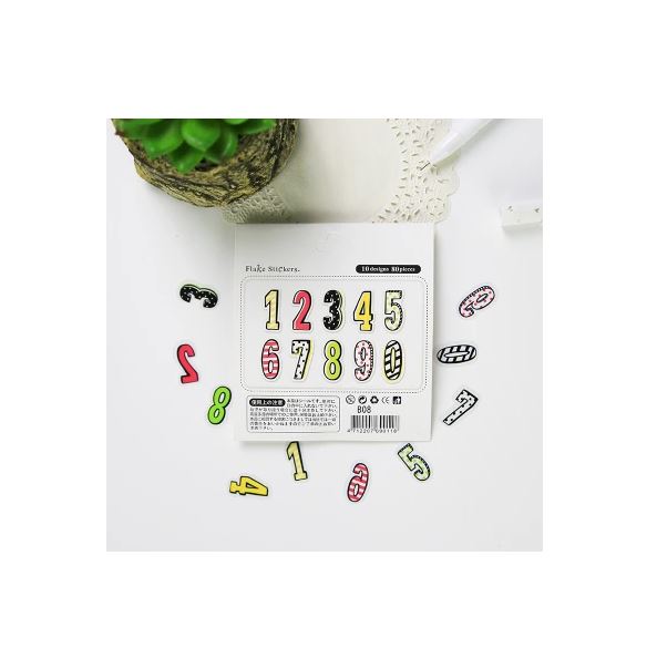 Number Polka Moji Moji Flake Sticker