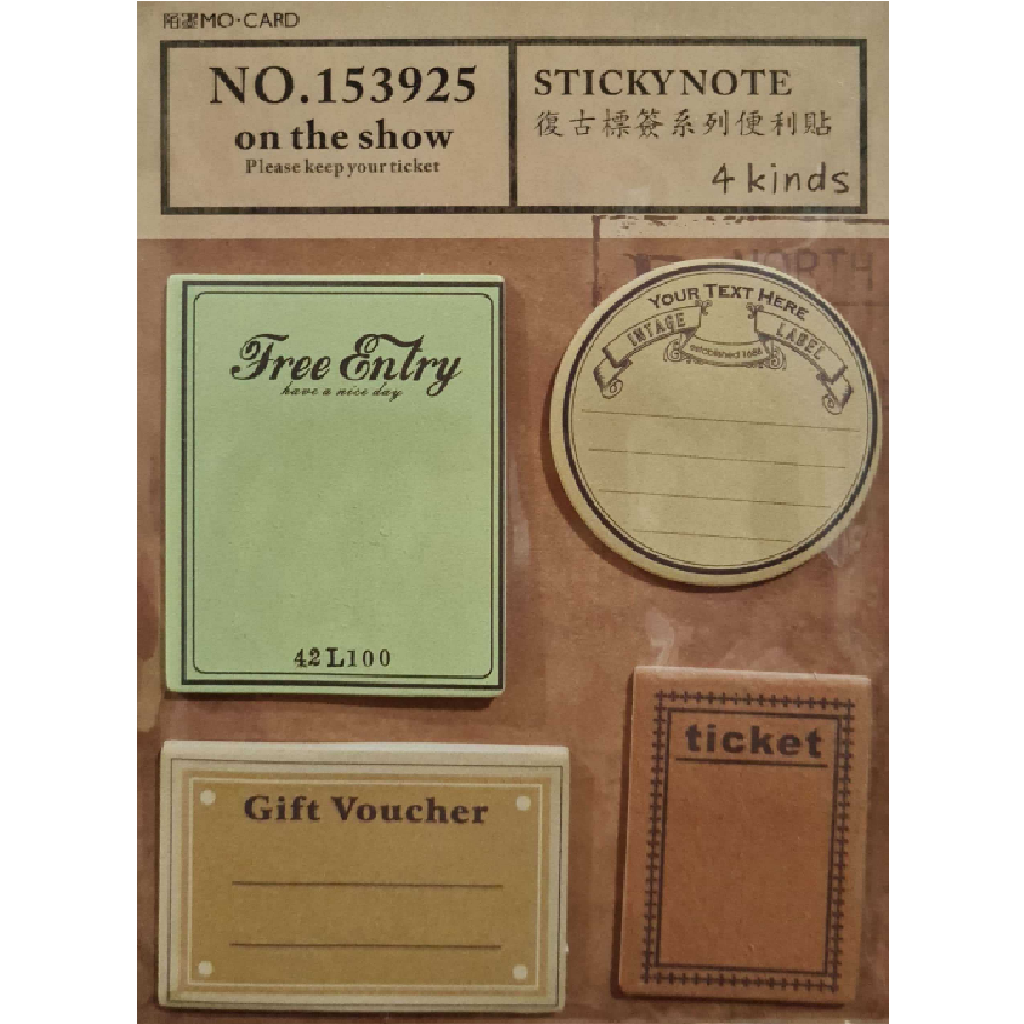 Mo Card Sticky Note Vintage