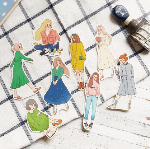 Starlululu Enjoy A Person Time Girl Sticker Set