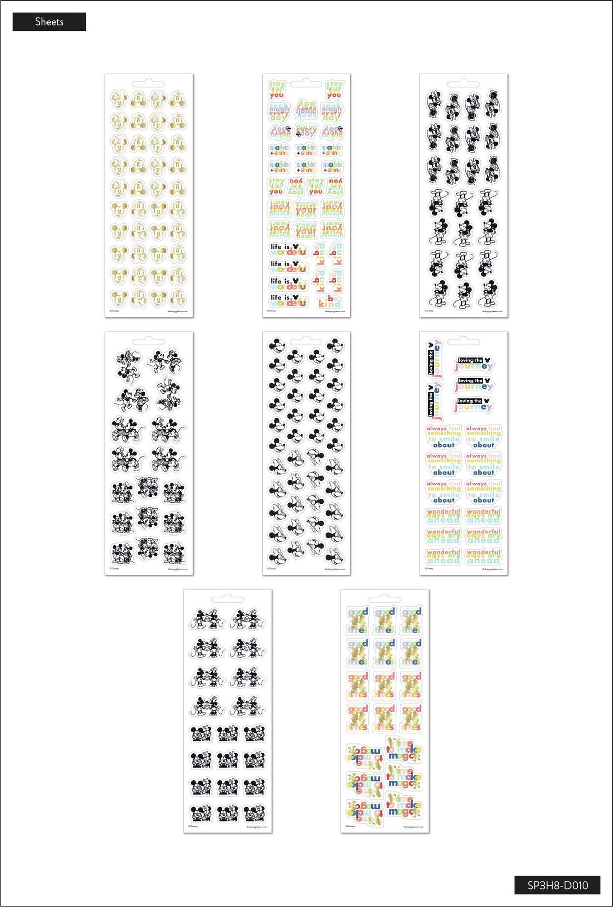 The Happy Planner Mickey Mouse &amp; Minnie Mouse Petite Sticker Sheets
