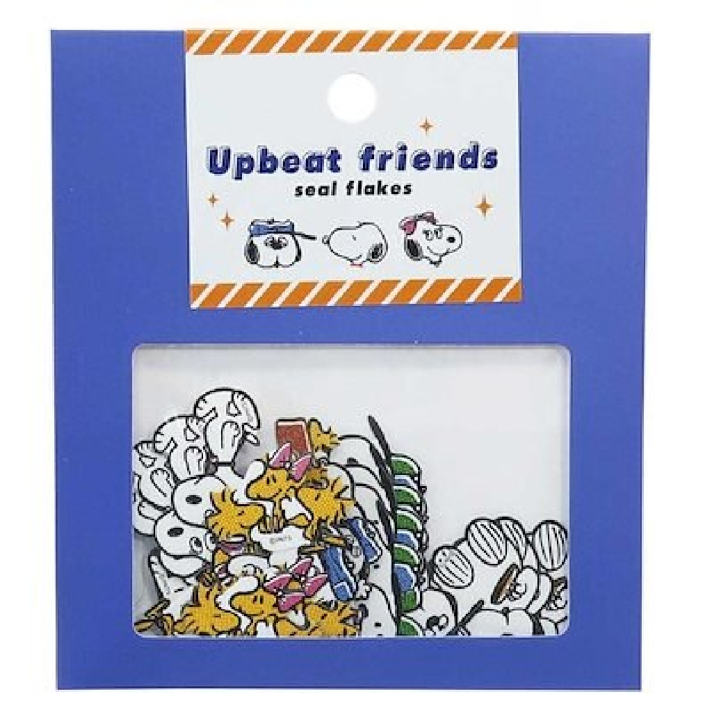 Upbeat Friends Seal Flake Sticker - Snoopy Navy