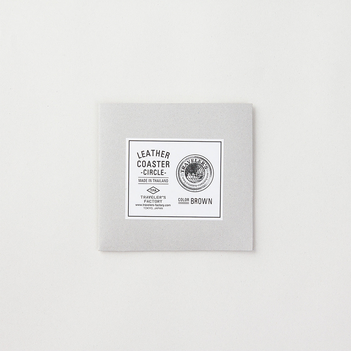 Traveler&#39;s Factory Leather Coaster Circle Brown