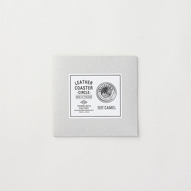 Traveler's Factory Leather Coaster Circle Camel
