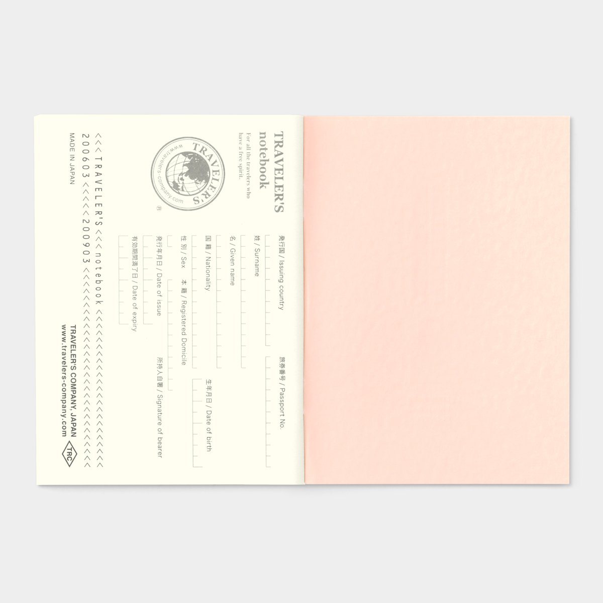 Traveler&#39;s Notebook Passport Size Refill Eslite Bookstore Letterpress Pink