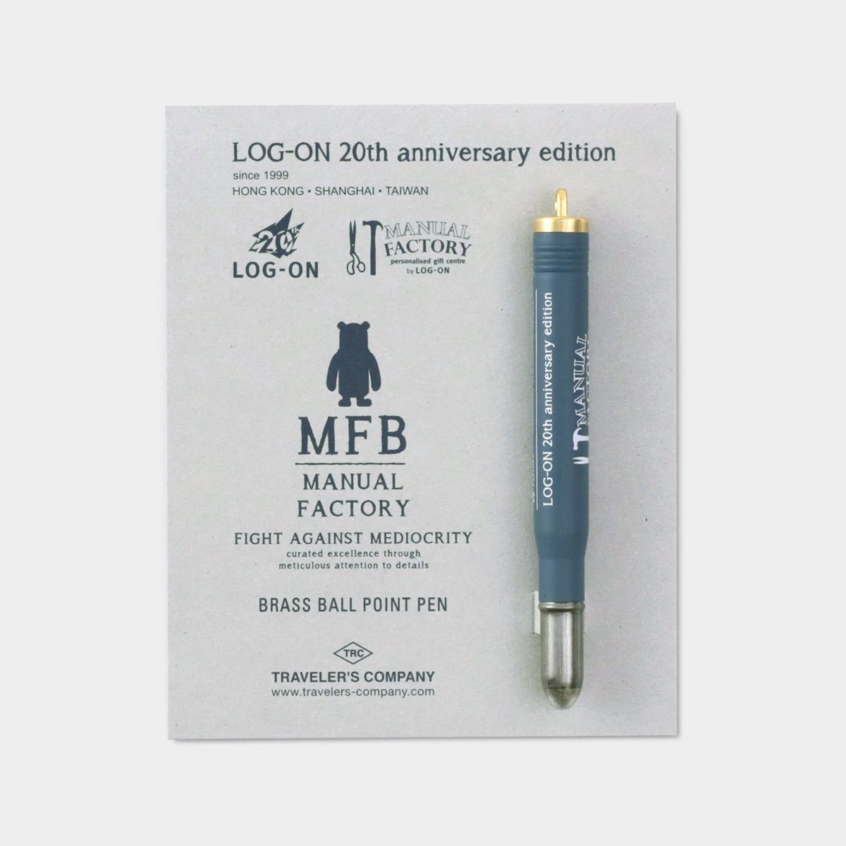 LOGON Traveler's Factory Brass Ballpoint Pen Navy