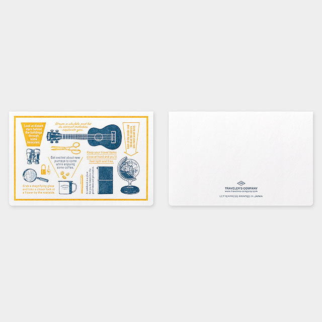 Traveler&#39;s Factory Letterpress Card Travel Tools Blue