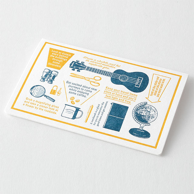Traveler&#39;s Factory Letterpress Card Travel Tools Blue