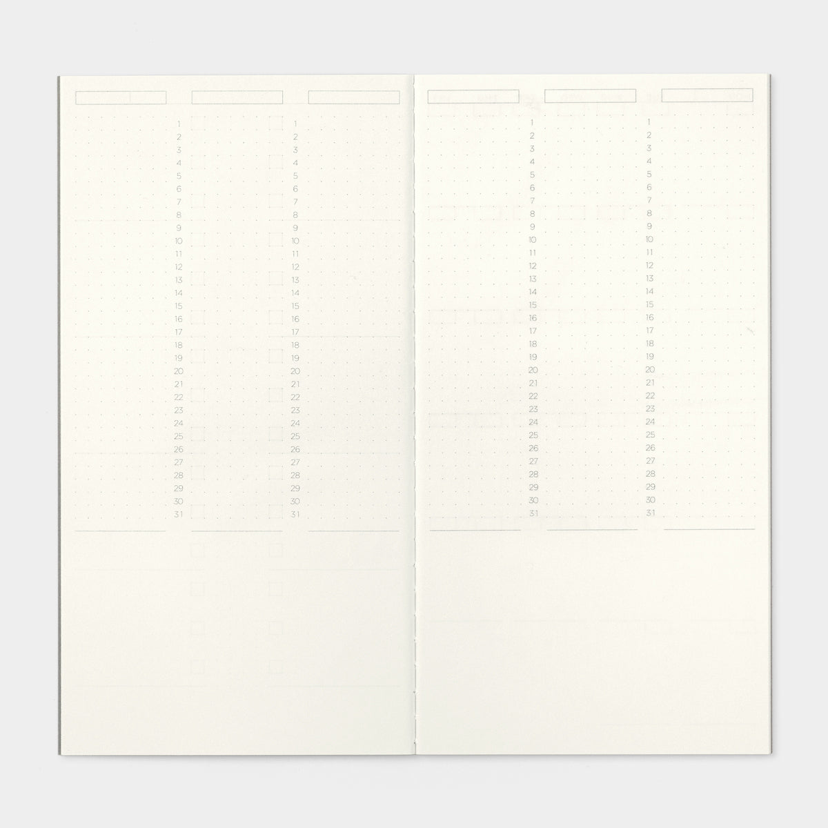 Traveler&#39;s Notebook Refill Baum-kuchen Lightweight Paper Monthly Free