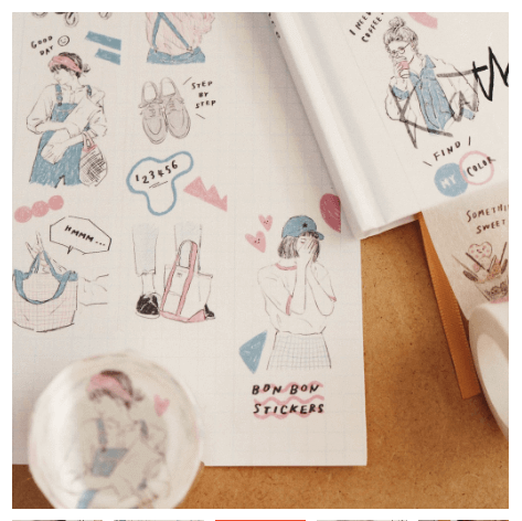 BonBon Sticker Masking Tape Girl Ribbon Pink