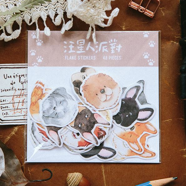 OURS Dogs Party Time Flake Sticker Pack