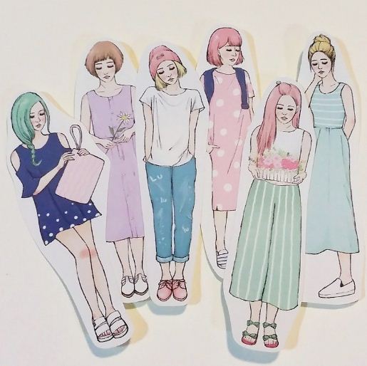 Starlululu Happy Girl Full Body Flake Sticker