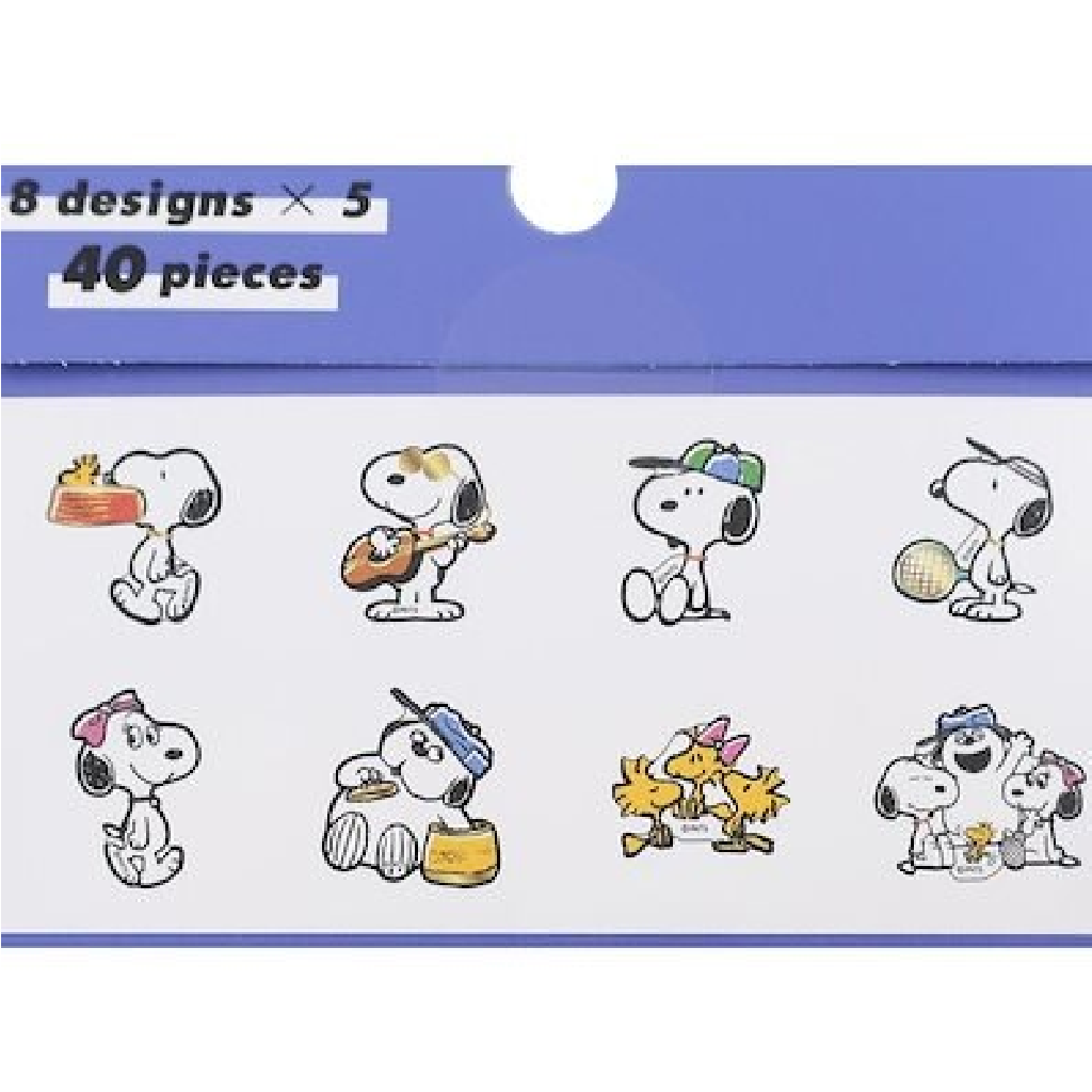Upbeat Friends Seal Flake Sticker - Snoopy Navy - tokopie