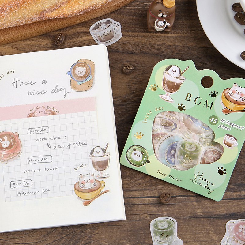 BGM Frey Cool Foil Stamping Latte Art - Flake Sticker