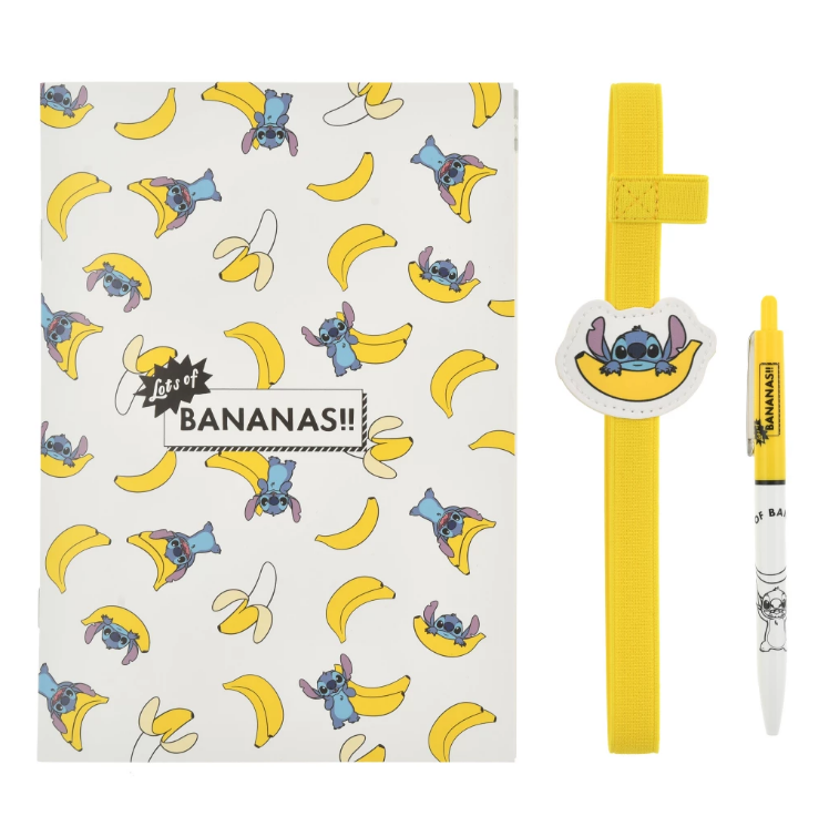 Stitch Ballpoint Pen Notebook Set LOTS OF BANANAS