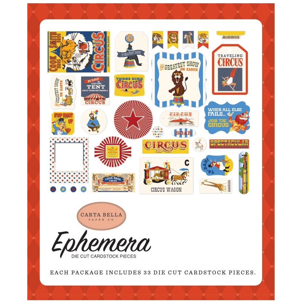 Carta Bella Circus Ephemera Die Cut Cardstock
