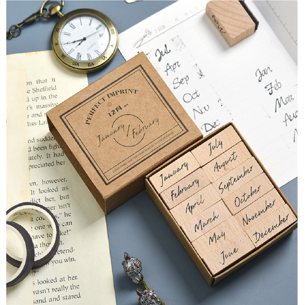 Month Jan-Des Stamp Wooden Seal
