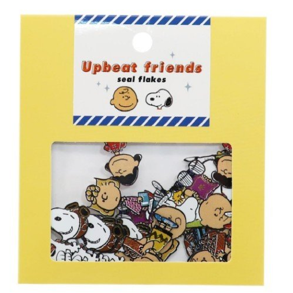 Upbeat Friends Seal Flake Sticker - Snoopy Yellow