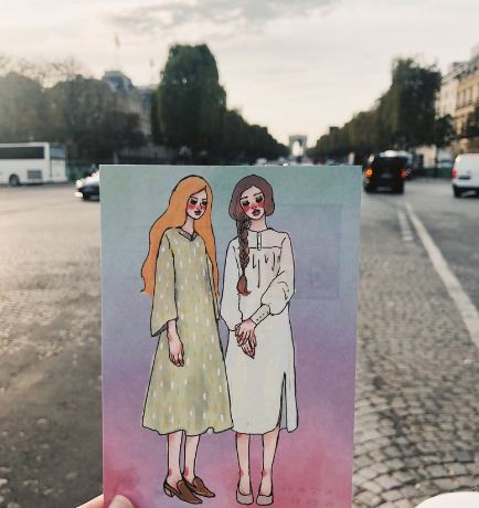 La Dolce Vita Postcard - Girl With Dress