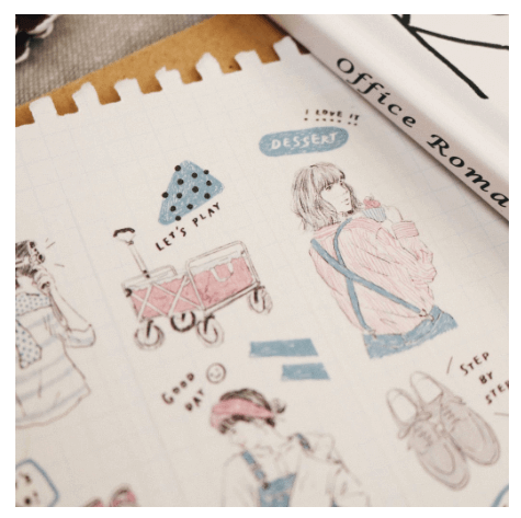 BonBon Sticker Masking Tape Girl Ribbon Pink